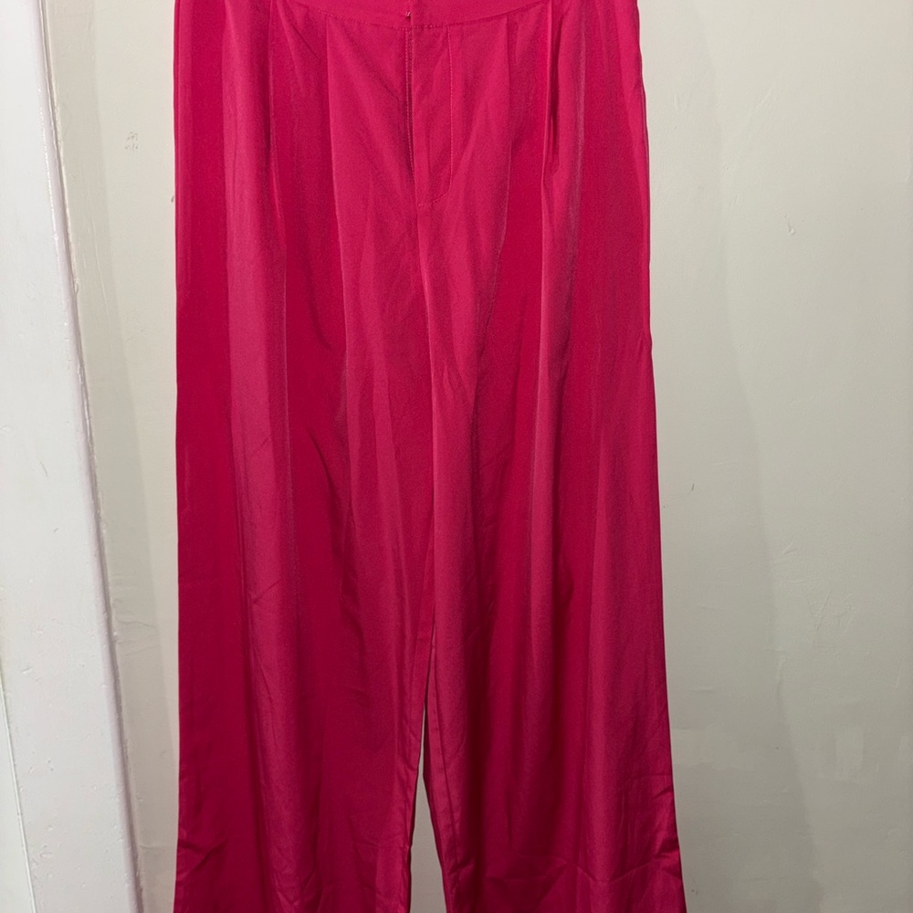 Vibrant Pink Wide-Leg Pants